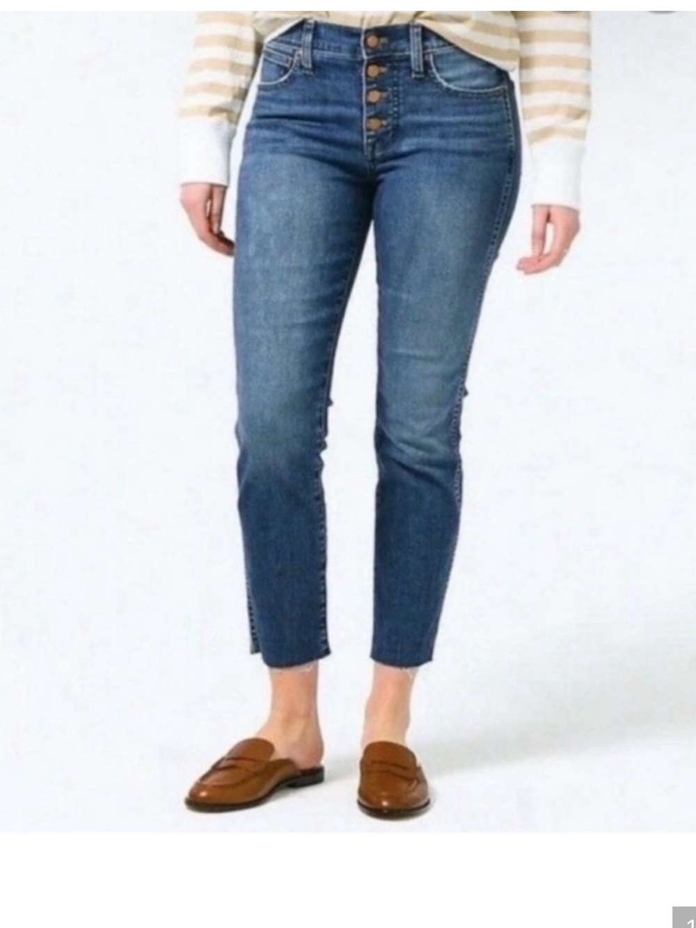 J. Crew Straight-Leg Button-Fly Jeans in Medium Blue Denim